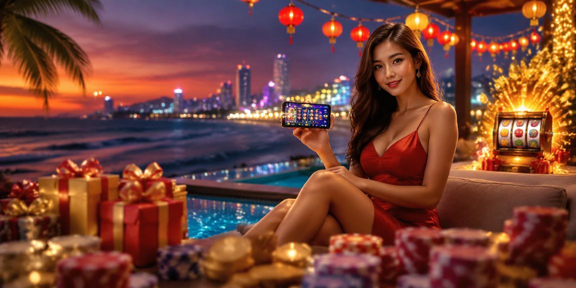 Người chơi slot game trên điện thoại tại bãi biển Đà Nẵng